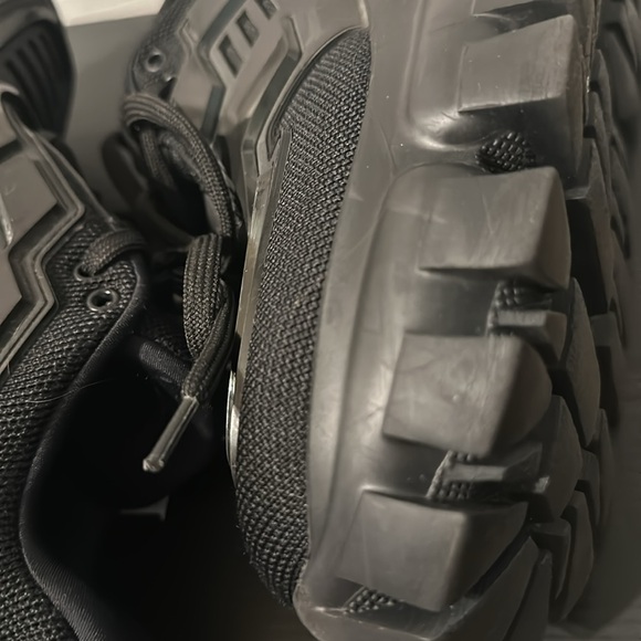 Prada Calzature Donna Nero maglia tech rubber wedge sneakers, Sz 35.5 - Picture 14 of 16